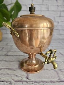 Antique Copper Hot Water Tea Urn Samovar Stamped G T B B Victorian