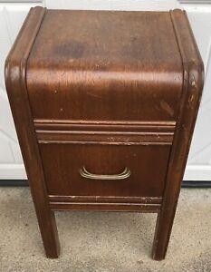 Antique Art Deco 1930 S Bedside Waterfall End Table Nightstand Traditional