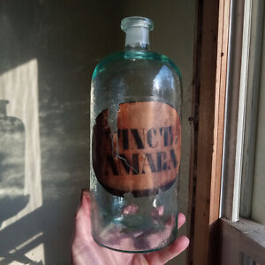 1860 Crude Whittled Civil War Era Tinct Amara Big 11 1 4 Apothecary Med Bottle