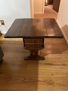 Small Antique Drop Leaf End Table