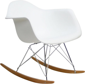 Mid Century Modern Molded Plastic Kid S Size Lounge Chair Rocker White