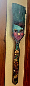 Primitive Folk Art Brush Face Person By Joan Fay Arico Paint Brush Person