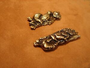 Japanese Memuki Heavy Gold Plated Samurai Sword Parts Menuki Reproduction