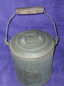 Antique Tin Berry Bucket Lidded