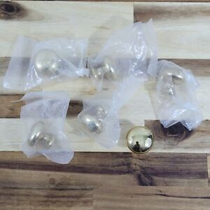 Lot Of 6 New Vintage Solid Polished Brass Cabinet Drawer Knobs Pulls Round 1 25 
