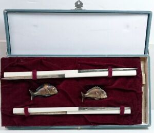 Sterling Silver Ivy Pairs Of Japanese Chopsticks Sterling Fish