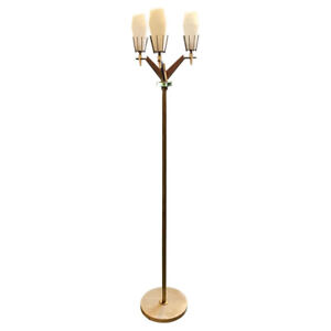 1960s Arredoluce Mid Century Modern Brass And Glass Floor Lamp