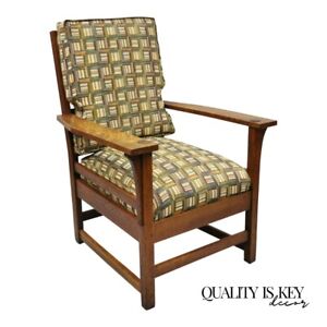 L Jg Stickley Mission Oak Arts Crafts Lounge Arm Chair Spring Seat Cushion