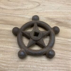 Rare Star Old Cast Iron Steampunk Valve Handle Water Faucet Knob Vintage Small