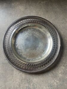 Vintage Wm A Rogers Round Silver Platter Tray 811 Antique Decorative Plate