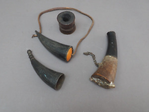 Collection East African Kenya Kamba Turkana Horn Hide Snuff Bottles Pipe Bowl