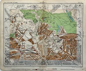 1907 Hampstead Antique London Street Plan By George Philip