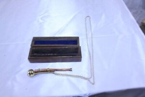 Nautical Whistle Brass Copper In Wood Presentation Storage Box Maritime