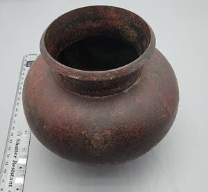 Antique Brass Or Copper Water Drinking Pot Original Old Hand Crafted