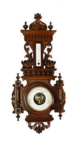 1910 Barometer Style Henri Ii Weather Station Barometer Thermometer