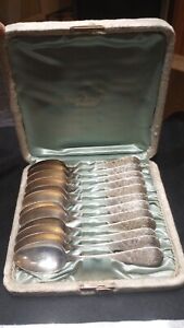12 Webster Bros Co Brooklyn Ny Sterling Silver Spoons In Original Case Rare