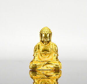 24k Gold Filled Chinese Sakyamuni Buddha Figure Statue