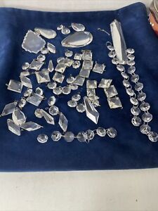 Chandelier Prisms Glass Crystals Vtg Parts Repair Swag Art Crafts Variety Read