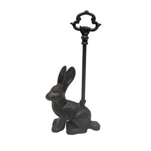 Heavy Cast Iron Rabbit Doorstop Carry Handle Door Stop Bunny Stopper Home Decor