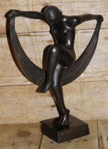 Vintage French Art Deco Style Cold Cast Bronze Dancing Lady Max Le Verrier