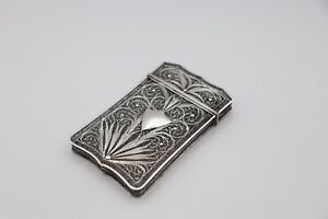 Antique Continental Silver Filigree Card Case