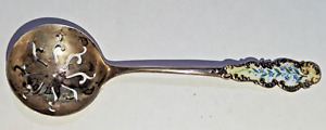 Antique Sterling Silver W Enamel 5 Serving Spoon