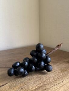Vintage Italian Alabaster Stone Fruit Black Grapes