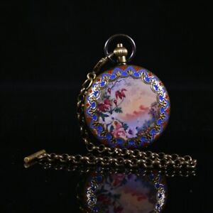 Chinese Copper Exquisite Brass Handmade Mechanical Pocket Watch 10267