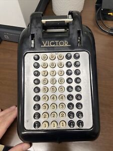 Vintage 6 Row Victor Adding Machine Antique Untested Missing Parts