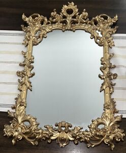 Gorgeous Vintage Turner Framed Wall Fashion Plate Mirror 28 5 X19 