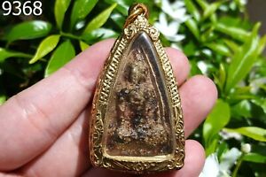 Cased Phra Tad Sarira Phichit Kru Wat Mahathat Thai Buddha Amulet 9368a