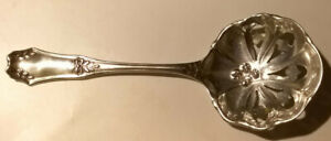 Antique Baker Manchester 925 Sterling Pierced Bonbon Nut Spoon
