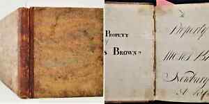 1844 Antique Journal Newbury Ma Moses Brown Handwritten Account Shoe Boots Book