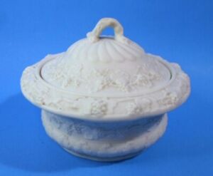 Antique Minton Parian Ware Covered Bowl Box No 400 Grapevine Pattern 6 5 Dia