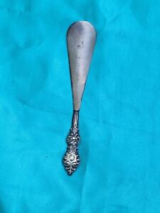 Art Nouveau Sterling Silver Handle Shoe Horn With Stainless Horn No Monos