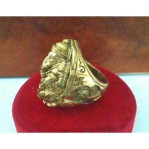 Lord Ganesh Ring Size 10 Elephant Hindu God Ganesha Brass Deity Thai Amulet