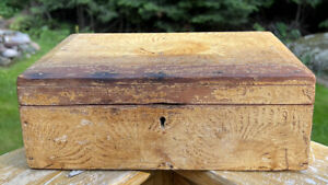 Antique Maine Estate Paint Decorated Hinged Document Box 11 5 X 7 25 X 4 Inches