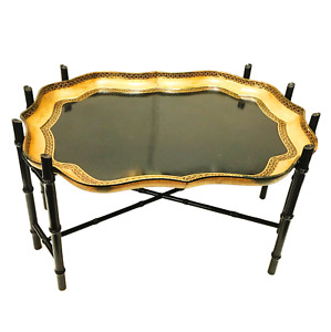 19th C Georgian Regency Period Lacquered Papier Mache Tray Signed Henry Clay