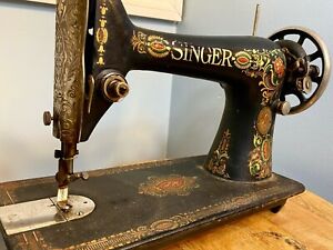 Vintage Antique 1910 Singer Sewing Machine Red Eye Certified Singer Manufacturer
