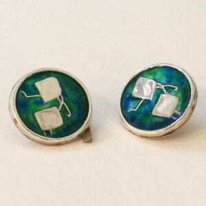 Liberty And Co Birmingham Sterling Silver And Enamel Kites Cufflinks