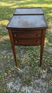 Vintage Mersman Mahogany End Side Table Nightstand With Inlay Wood And Drawer
