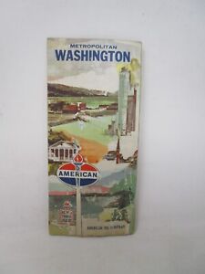 Vintage American Oil Company Road Map Washington D C 