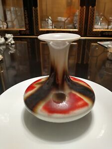 Vintage Vase Pottery With Oxblood Flambe Glaze Asian 6 