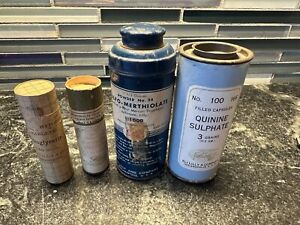 Rare Eli Lilly Lot 4 Turn Of Century Medical Containers Incl Nitroglycerin