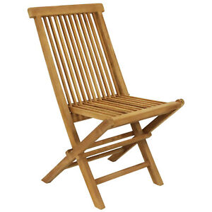 Hyannis Solid Teak Wood Folding Slat Back Patio Chair By Sunnydaze
