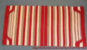 Vintage Native Navajo Rug Runner Horse Blanket Stripes