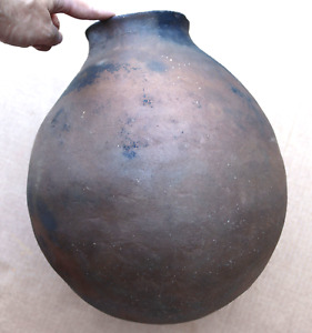 Antique Primitive Clay Round Vessel Pot Vase Water Jug Pottery 12 5 
