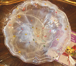 Gorgeous Hollywood Regency Murano Glass Millefiori Huge 18 Swirls Toso 