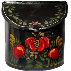 Antique Victorian Tole Painted Tin Spice Box 19th Century Primitive Americana 5 