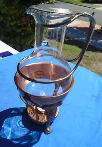 Coffee Pot Stand Glass Silver Plated Warmer Sheratonn Vintage